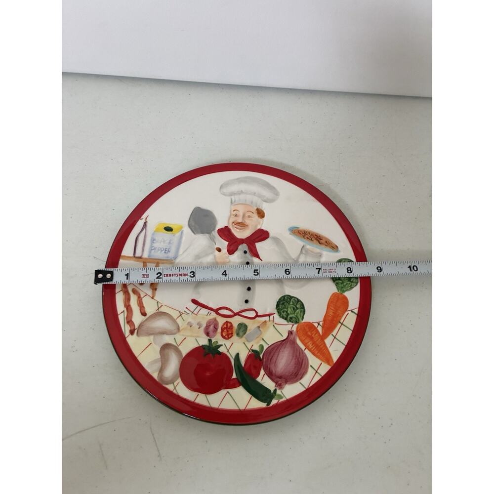 Gourmet Chef Trivet Reverse For Wall Plaque Hand Painted Fine Ceramicware - Picture 5 of 12